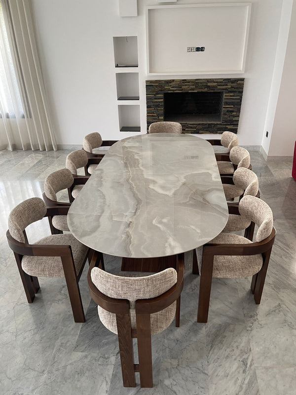 Salle à Manger Céramique Grande Capacité 10 Personnes chaise model M