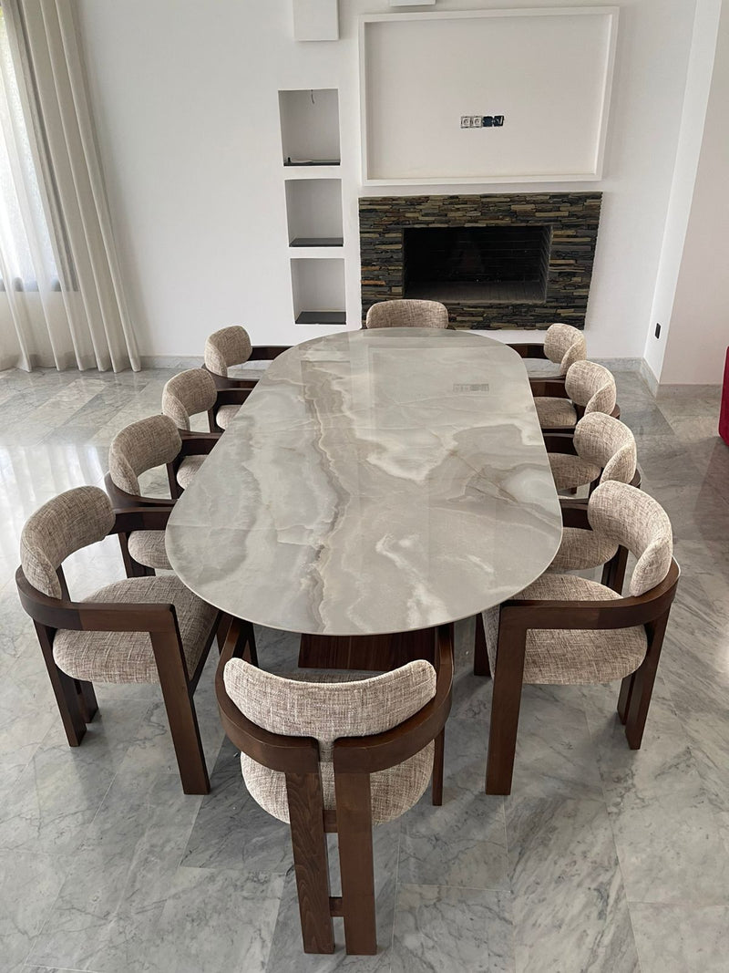 Salle à Manger Céramique Grande Capacité 10 Personnes chaise model M