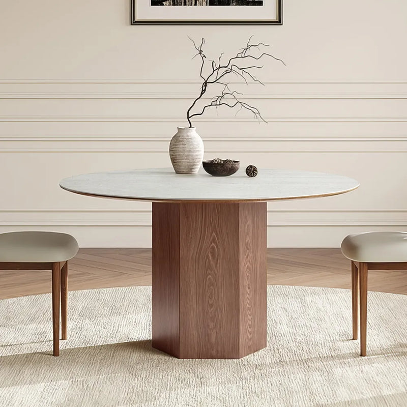 Table à manger ronde Thorsten avec 6 chaises