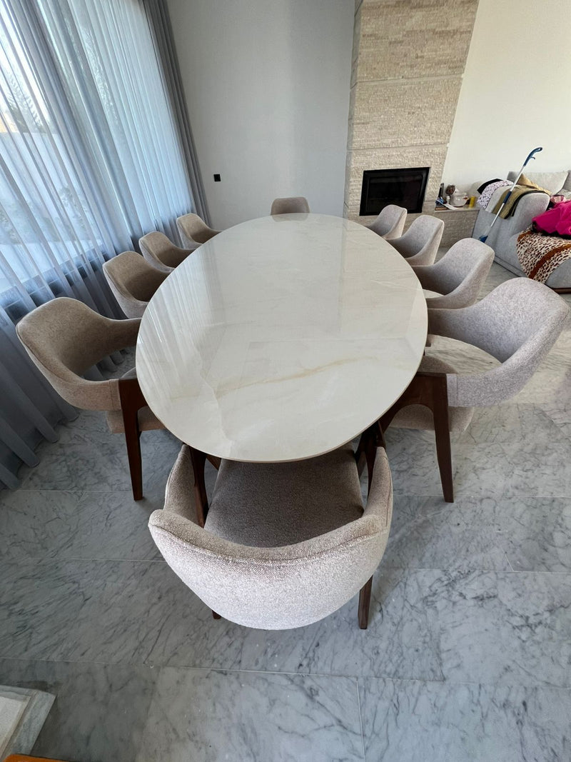 Table Céramique Prestige et 8 Chaises Model alfa