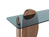 console rectangulaire en bois et verre SHARK