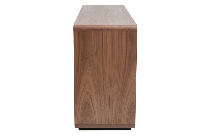 Buffet design en bois foncé noyer 3 portes 3 tiroirs