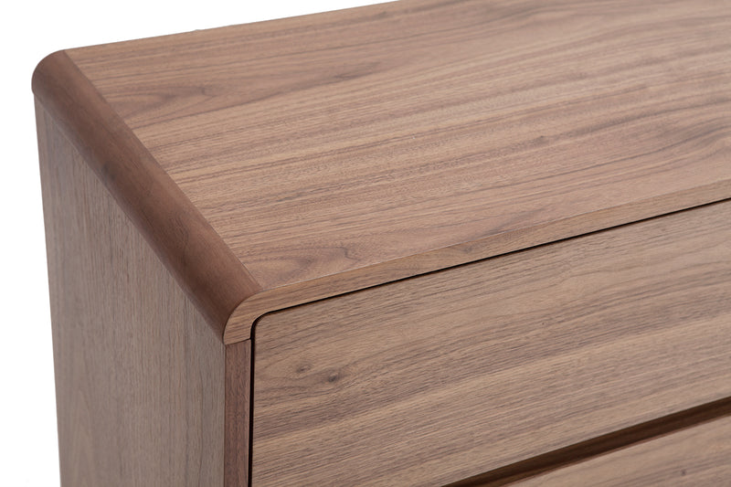 Buffet design en bois foncé noyer 3 portes 3 tiroirs