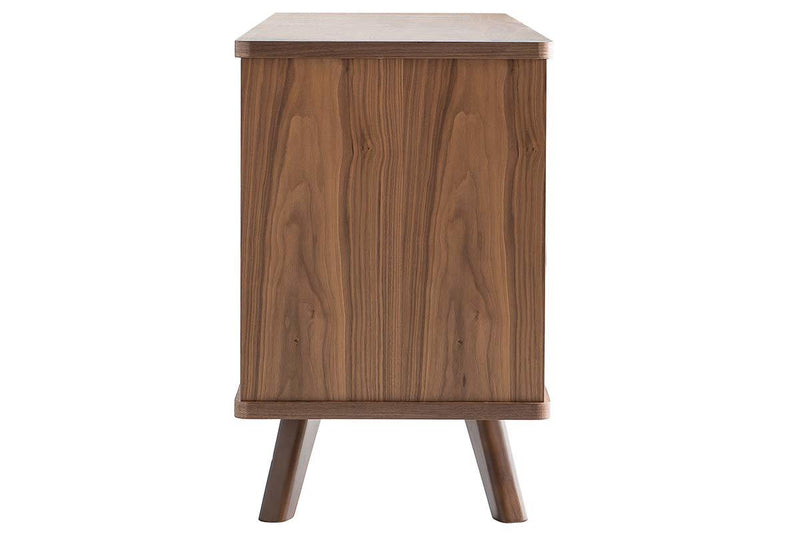 Buffet vintage en bois noyer 2 portes 3 tiroirs