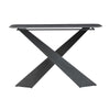 Najma - Console plateau céramique marbré noir pieds métal noir