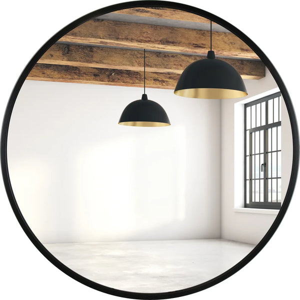 Miroir rond cadre en  métal