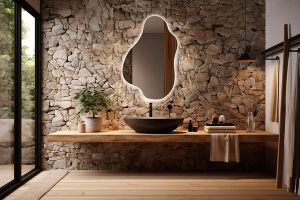 Miroir de salle de bain irrégulier