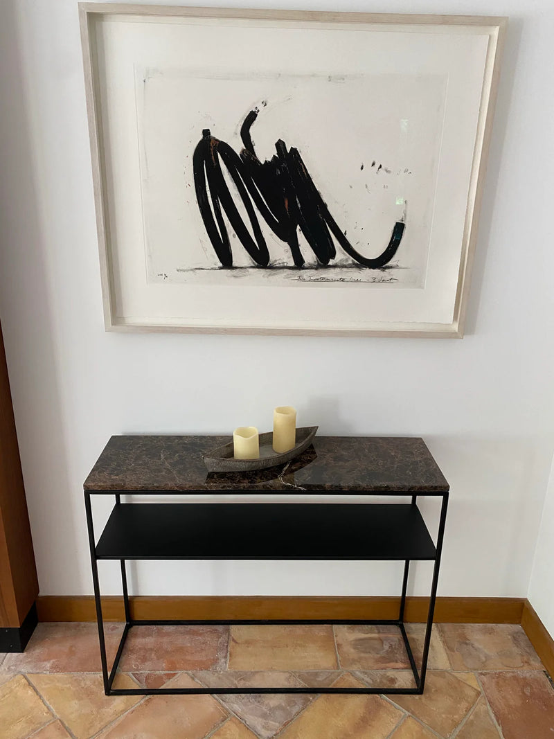Console avec étagère &amp; plateau marbre&nbsp;