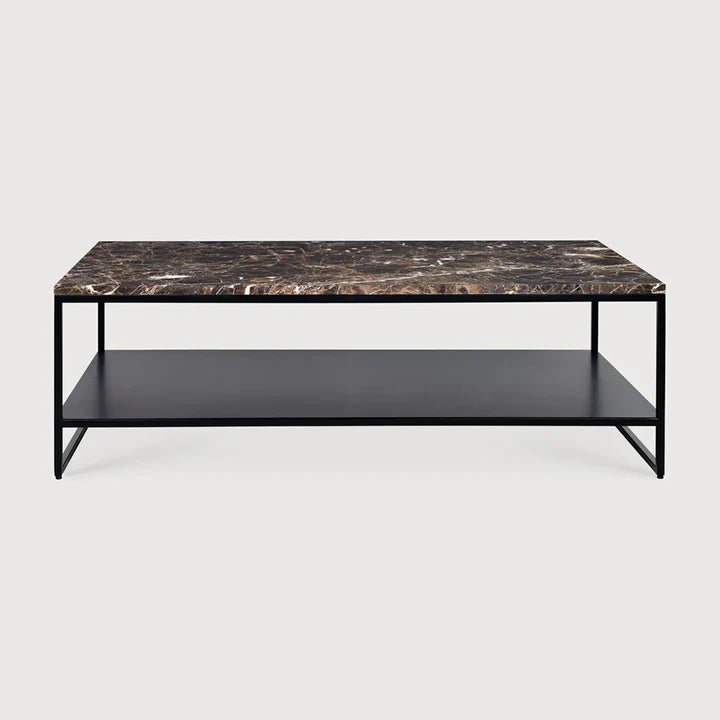 Table basse élégance rectangle étagère